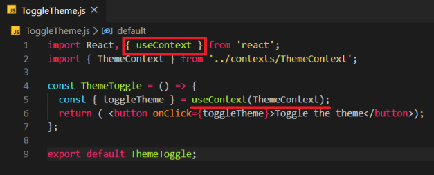 ToggleTheme useContext